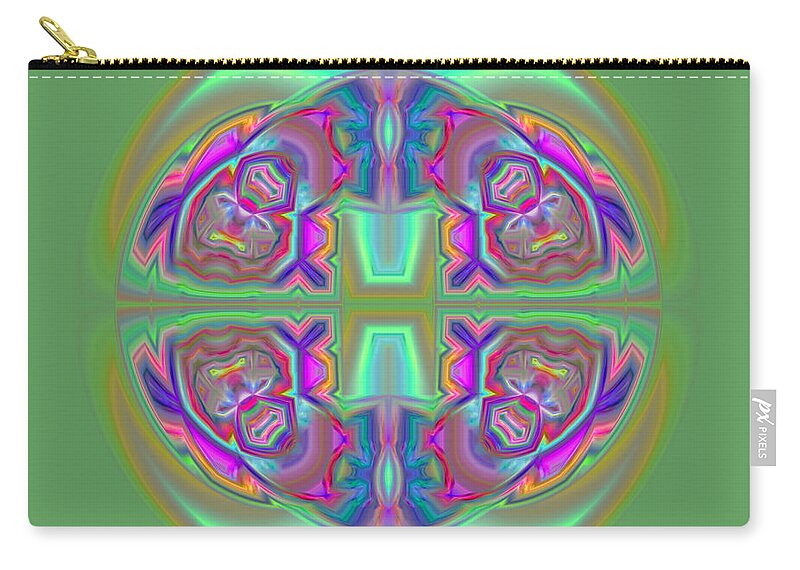 Kaleidoscope Zip Pouch featuring the digital art Abstract 413 by Judi Suni Hall