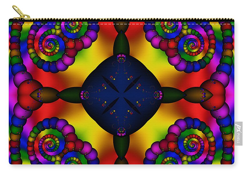 Abstract Zip Pouch featuring the digital art Abstract 650 by Rolf Bertram