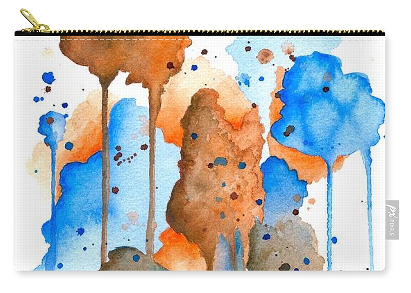 Abstract Zip Pouch featuring the painting Abstract 9 by Lucie Dumas