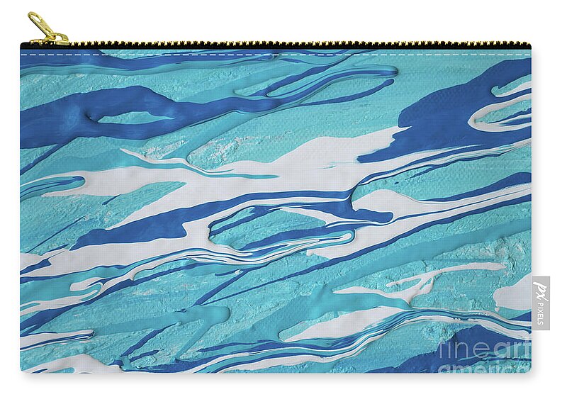 Martha Ann Zip Pouch featuring the painting Abstract A7816R by Mas Art Studio