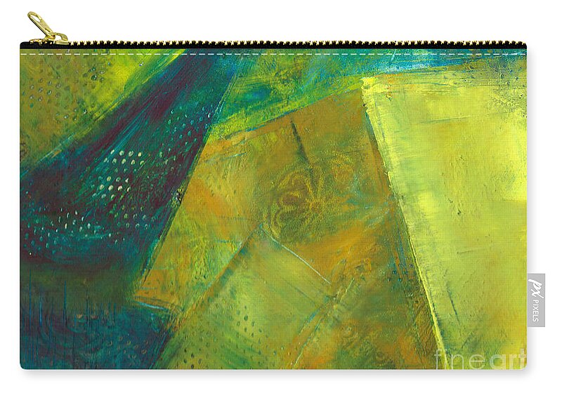 Oil Zip Pouch featuring the painting Abstract Angles by Christine Chin-Fook