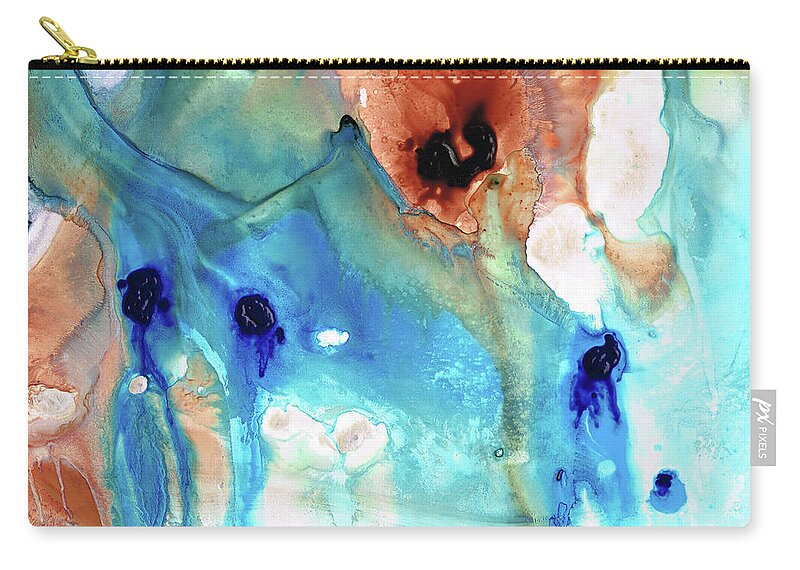 Abstract Art Zip Pouch featuring the painting Abstract Art - The Journey Home - Sharon Cummings by Sharon Cummings