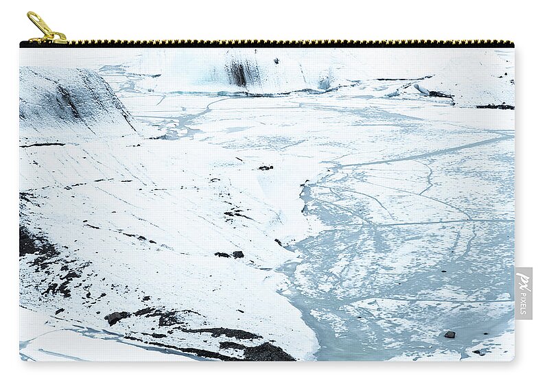 Winter Landscape Zip Pouch featuring the photograph Glacier Winter Landscape, Iceland with by Michalakis Ppalis