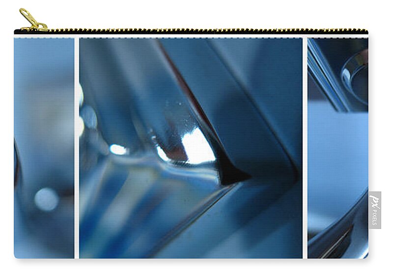 Abstract Zip Pouch featuring the photograph Abstract Blue Triplet Panoramic by Jason Freedman
