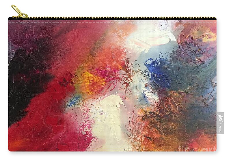 Canvas Zip Pouch featuring the painting Abstract by Carrie Maurer
