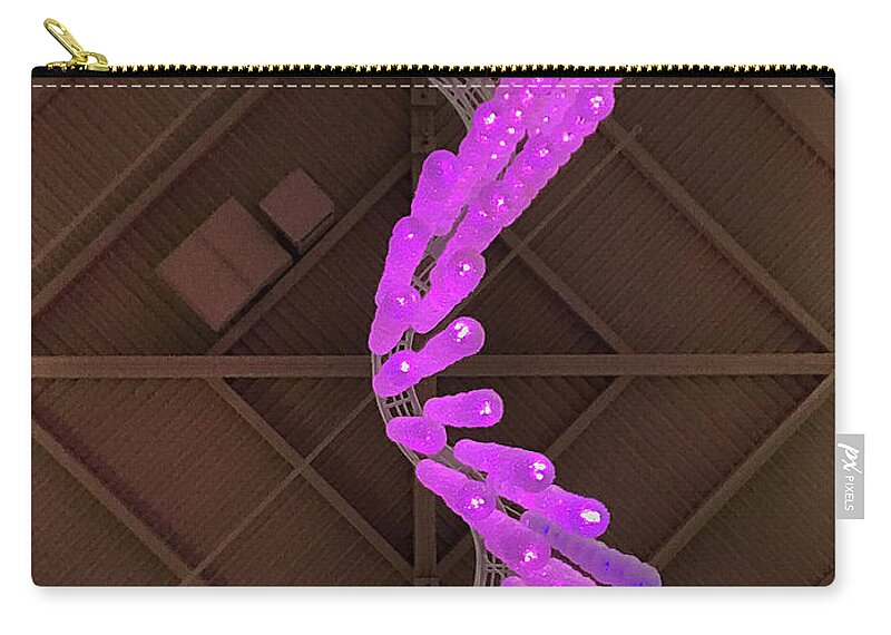 Abstract Zip Pouch featuring the photograph Pink Wave - Ceiling Lights Abstract by Patti Deters