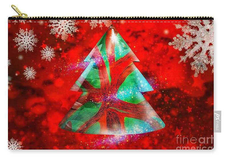 Holiday Zip Pouch featuring the photograph Abstract Christmas Bright by Rachel Hannah