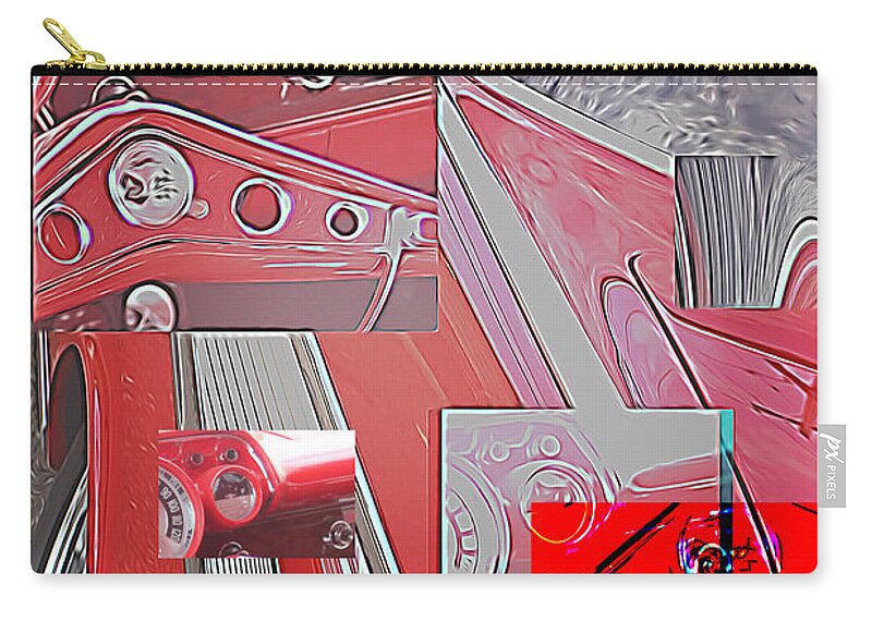 Abstract Zip Pouch featuring the digital art Abstract Classic Car by Cathy Anderson