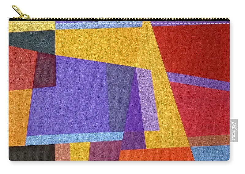 Oil Painting Zip Pouch featuring the painting Abstract Composition 7 by Johanna Hurmerinta
