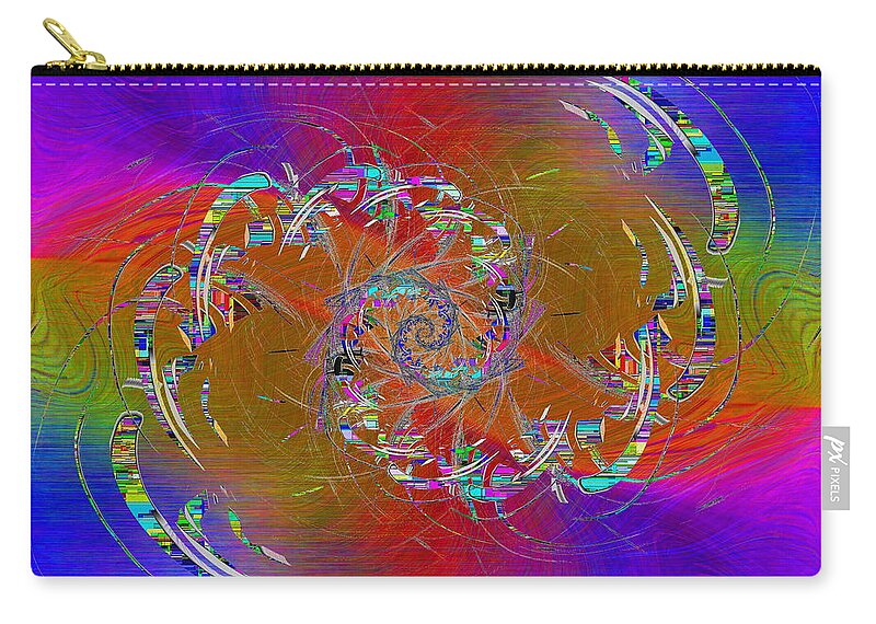 Abstract Zip Pouch featuring the digital art Abstract Cubed 351 by Tim Allen