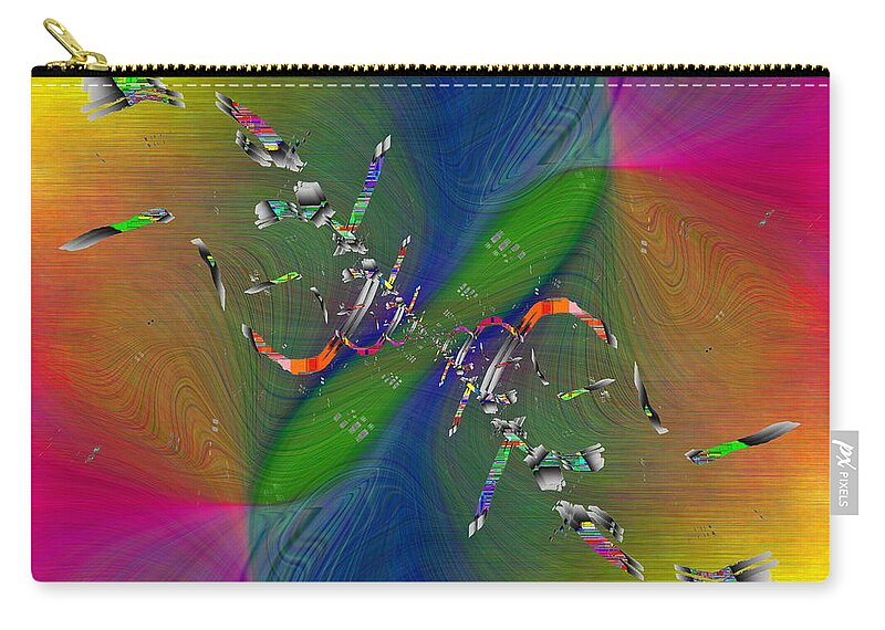 Abstract Zip Pouch featuring the digital art Abstract Cubed 356 by Tim Allen