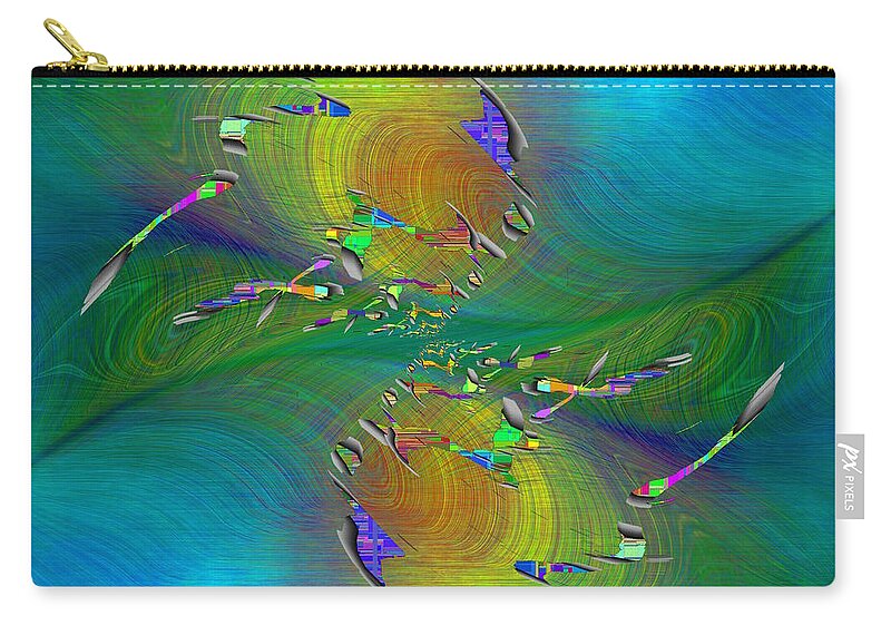 Abstract Zip Pouch featuring the digital art Abstract Cubed 359 by Tim Allen