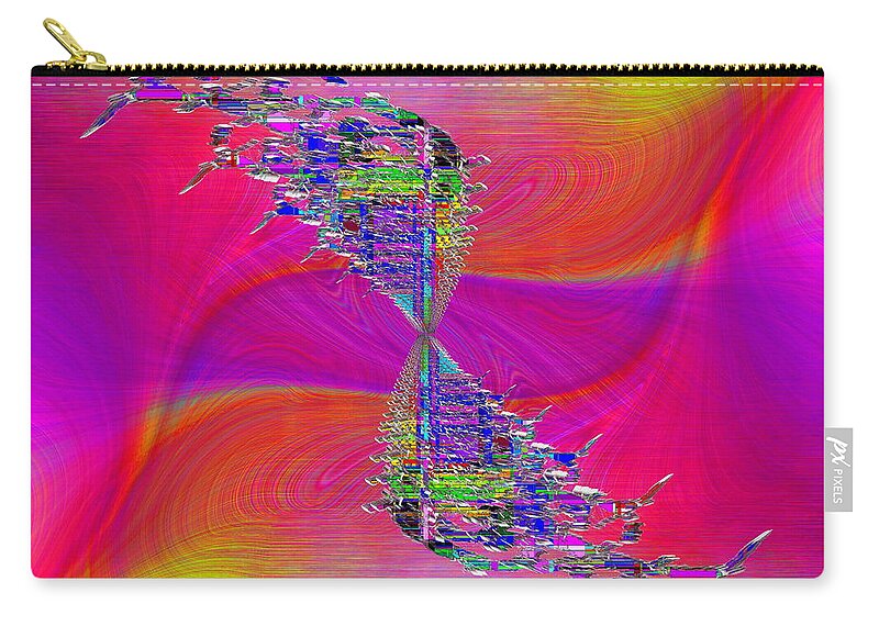 Abstract Zip Pouch featuring the digital art Abstract Cubed 377 by Tim Allen