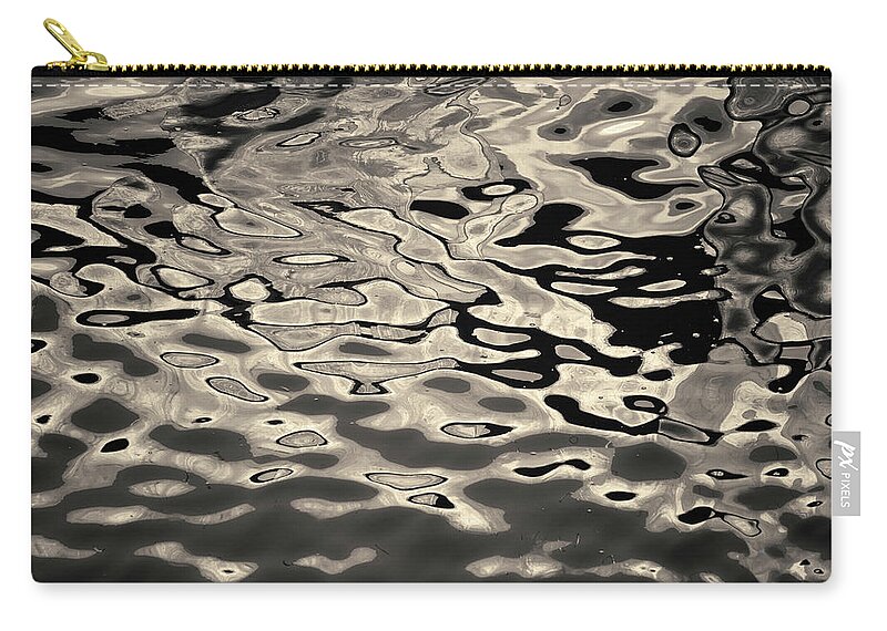 Abstract Zip Pouch featuring the photograph Abstract Dock Reflections I Toned by David Gordon