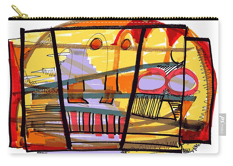 Abstract Zip Pouch featuring the drawing Abstract Drawing Sixty-Seven by Lynne Taetzsch