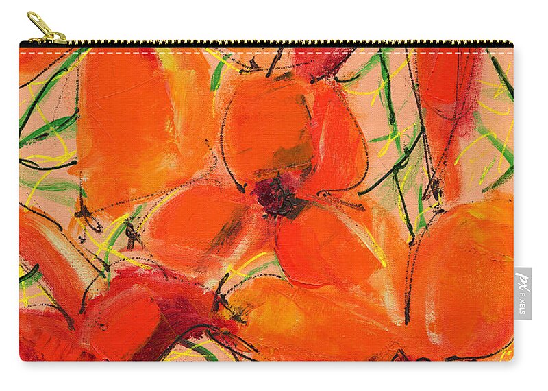 Abstract Zip Pouch featuring the painting Abstract Floral Two by Lynne Taetzsch