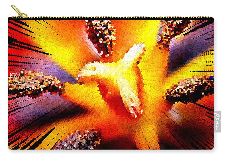 Flower Zip Pouch featuring the painting Abstract Flower Macro by Bruce Nutting