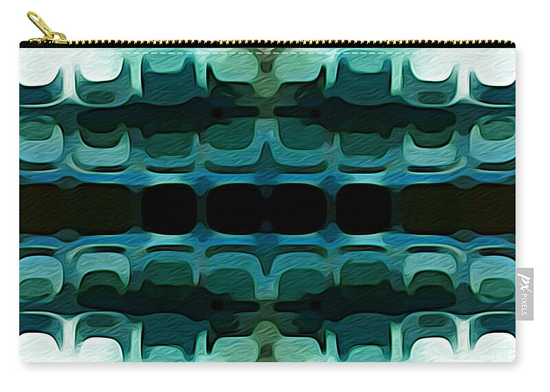 Abstract Zip Pouch featuring the digital art Abstract Horizontal Tile Pattern - Caribbean Coast by Jason Freedman