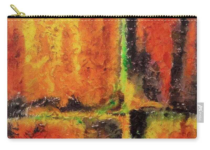 Abstract Zip Pouch featuring the mixed media abstract I by Dragica Micki Fortuna