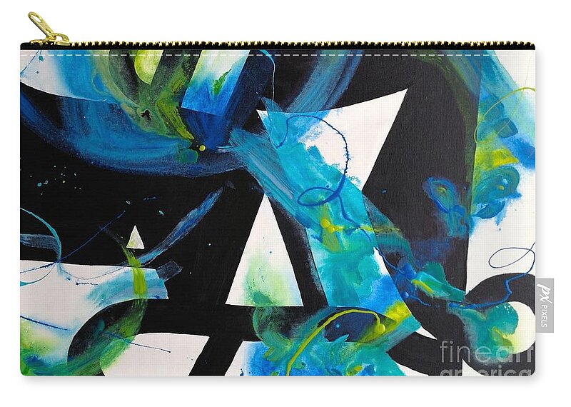 Blue Zip Pouch featuring the painting Study in Blue I by Patsy Walton