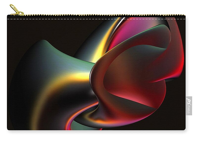 Home Zip Pouch featuring the digital art Abstract in 3D by Greg Moores
