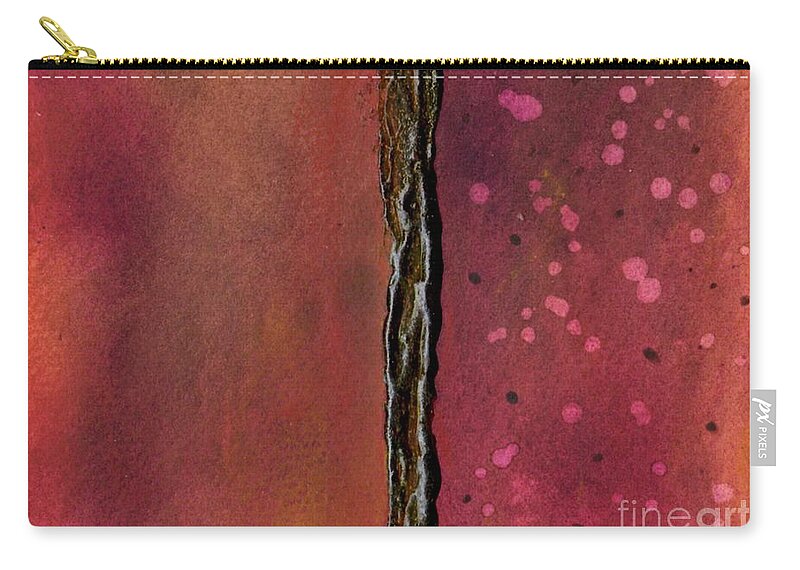 Abstract Art Zip Pouch featuring the painting Abstract in Rose and Copper by Desiree Paquette