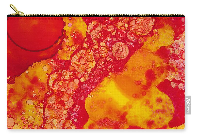 Red Zip Pouch featuring the painting Abstract Intensity by Nikki Marie Smith