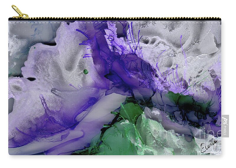Abstract Zip Pouch featuring the painting Abstract Iris by Eunice Warfel