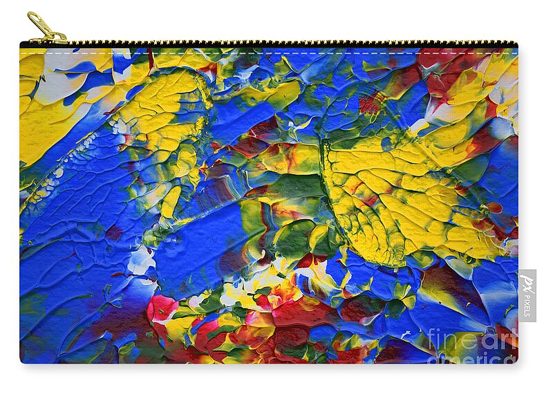  Martha Ann Zip Pouch featuring the painting Abstract KL12116 by Mas Art Studio
