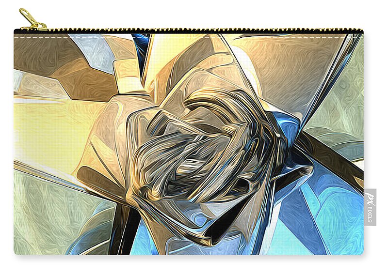 Earth Tones Zip Pouch featuring the digital art Abstract Macro Structure by Phil Perkins