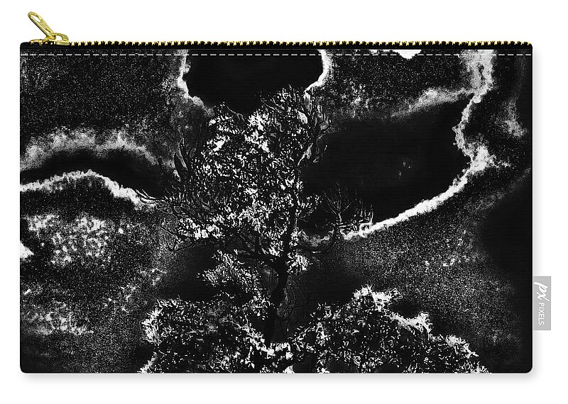 Abstract Zip Pouch featuring the photograph Abstract Magnolia Against Stormclouds by Gina O'Brien