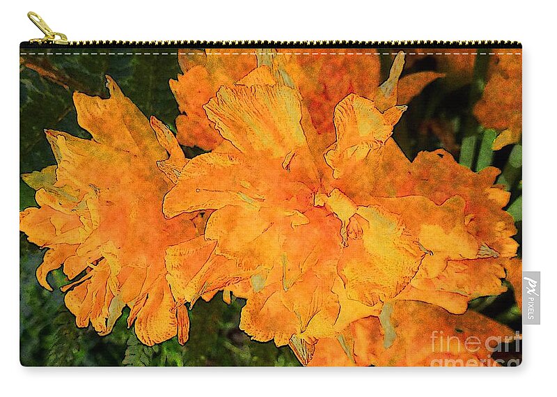 Watercolor Zip Pouch featuring the photograph Abstract Motif by Yellow Daffodils by Jean Bernard Roussilhe