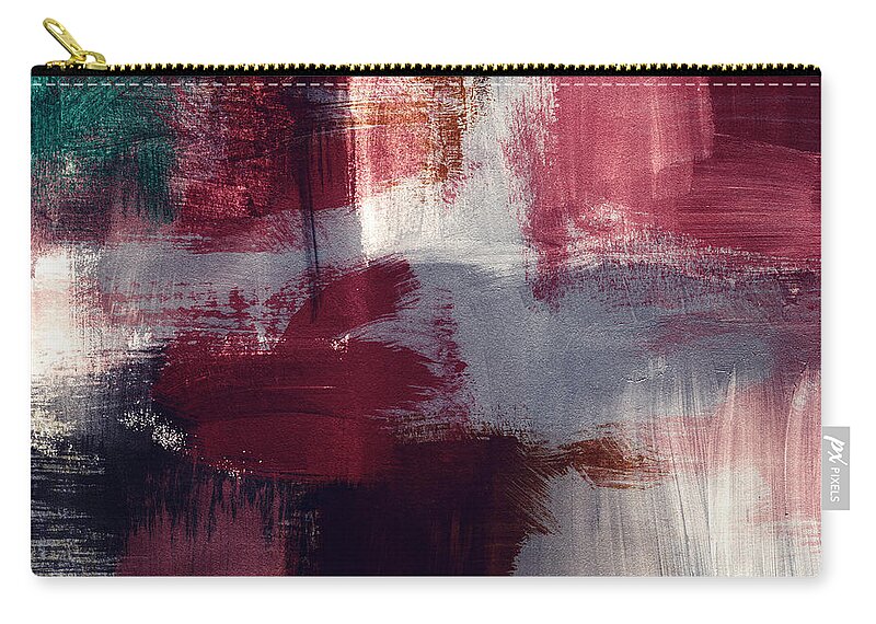 Abstract Zip Pouch featuring the painting Abstract Nature- Art by Linda Woods by Linda Woods