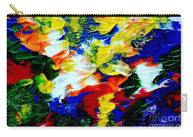 Abstract Zip Pouch featuring the painting Abstract OL2416 by Mas Art Studio