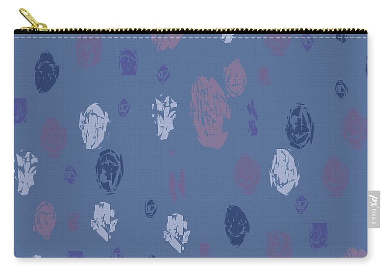 Blue Carry-all Pouch featuring the digital art Abstract Rain on Blue by April Burton
