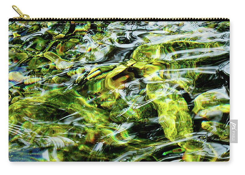 Creek Zip Pouch featuring the photograph Abstract Reflection by Tim Dussault
