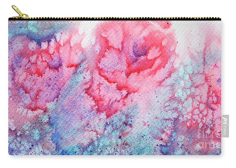 Abstract Zip Pouch featuring the painting Abstract Roses by Rebecca Davis