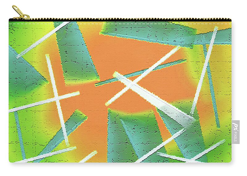 Abstract Zip Pouch featuring the painting Abstract - Saws by Lenore Senior