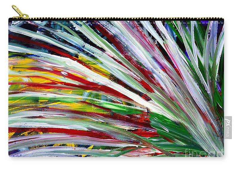 Martha Zip Pouch featuring the painting Abstract Series C1015CL by Mas Art Studio