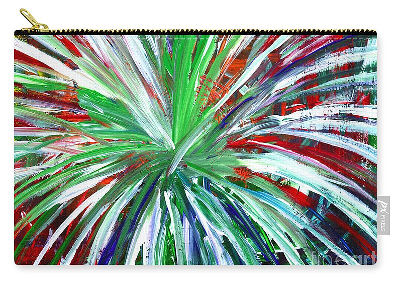Martha Zip Pouch featuring the painting Abstract Series C1015DL by Mas Art Studio