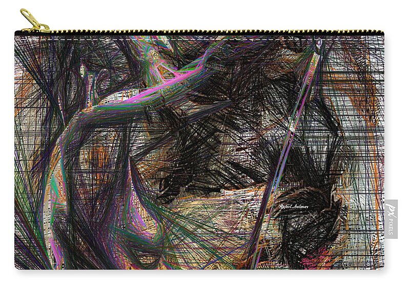 Rafael Salazar Zip Pouch featuring the digital art Abstract Sketch 1334 by Rafael Salazar