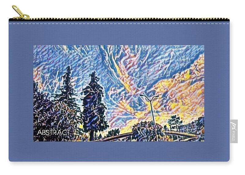 Mixedmedia Zip Pouch featuring the mixed media Abstract sky by Steven Wills
