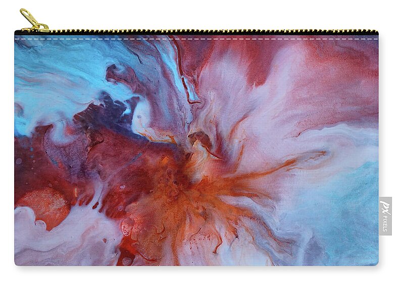 Abstract Painting Zip Pouch featuring the painting Abstract splash by Lilia S