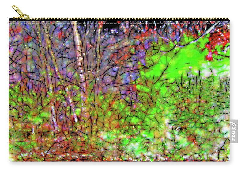 Trees Zip Pouch featuring the photograph Abstract Sunlight on Trees by Gina O'Brien