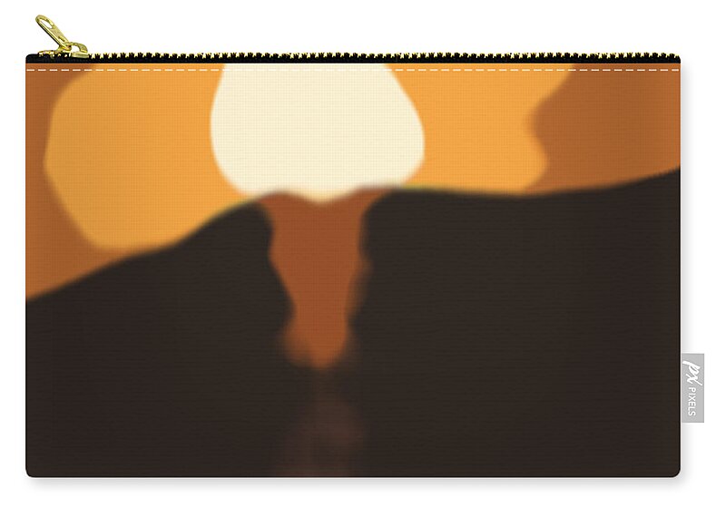 Acrylic Zip Pouch featuring the painting Abstract Sunset 38 by Gina De Gorna