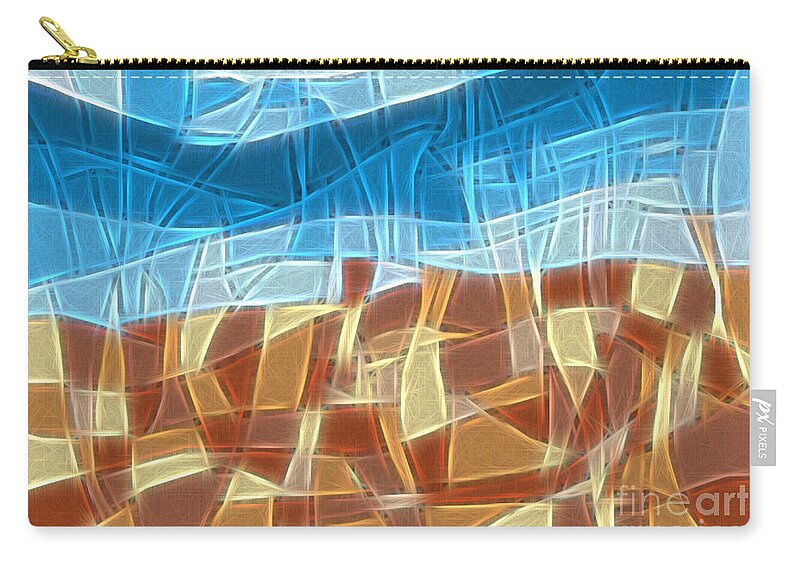 Abstract Zip Pouch featuring the digital art Abstract Tiles - Rocks and Sky No 16.041401 by Jason Freedman