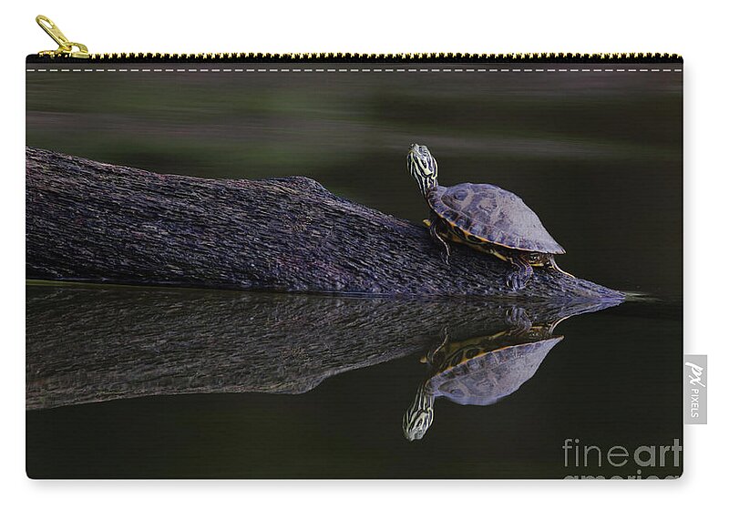 Water Zip Pouch featuring the photograph Abstract Turtle by Douglas Stucky
