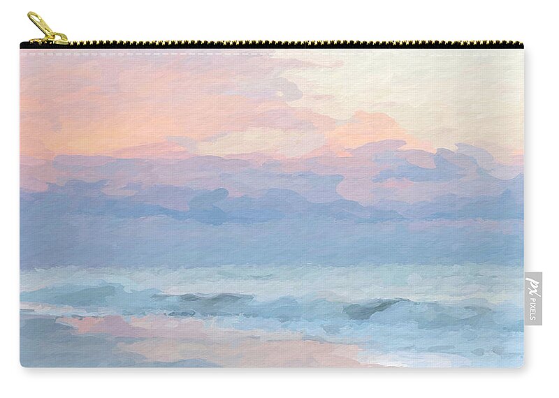 Anthony Fishburne Zip Pouch featuring the mixed media Abstract Warm Morning by Anthony Fishburne