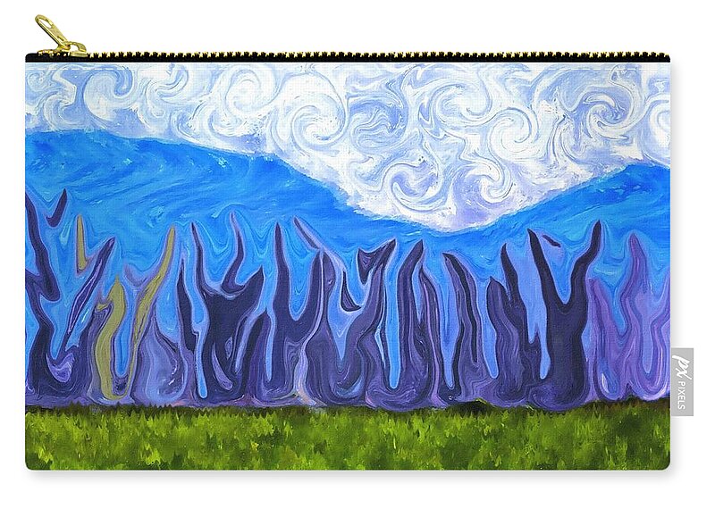 Abstract Zip Pouch featuring the digital art Abstract Wood Landscape Scene by Delynn Addams