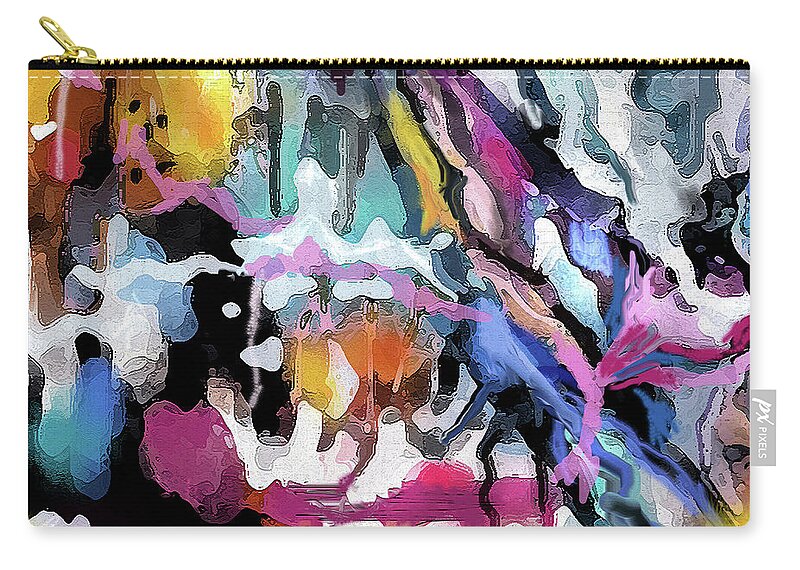 Colorful Abstract Zip Pouch featuring the digital art Abstract XYZ by Jean Batzell Fitzgerald